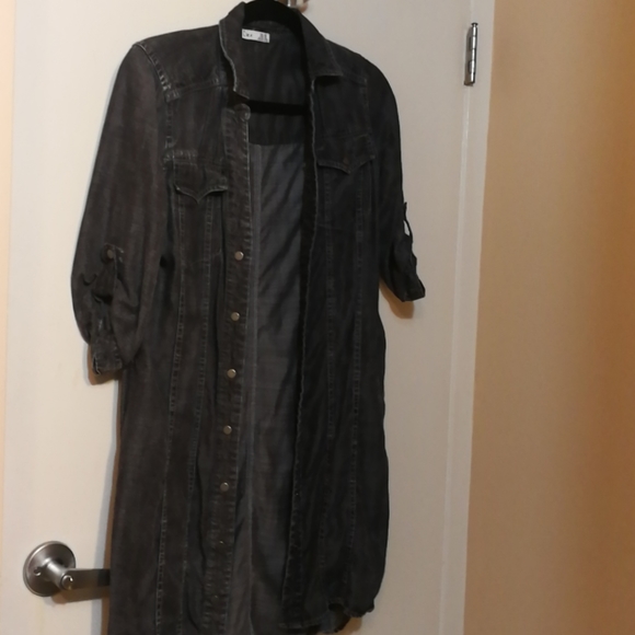 Dex Black Jean Shirt Dress - Picture 1 of 4